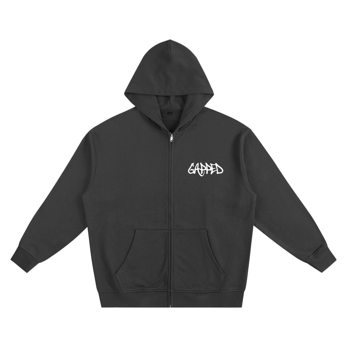 Heavyweight Zip-up Graffiti Hoodie