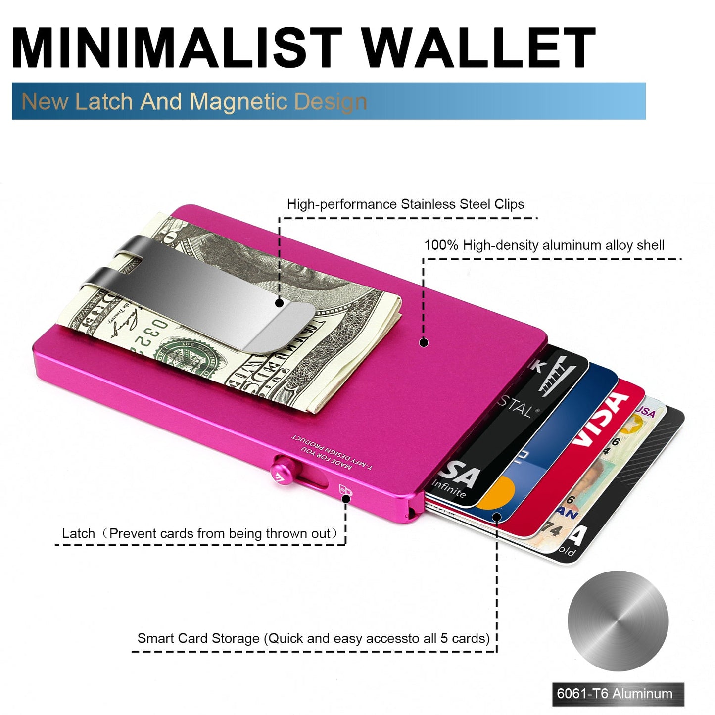 Minimalist Pop Up Wallet with Money Clip