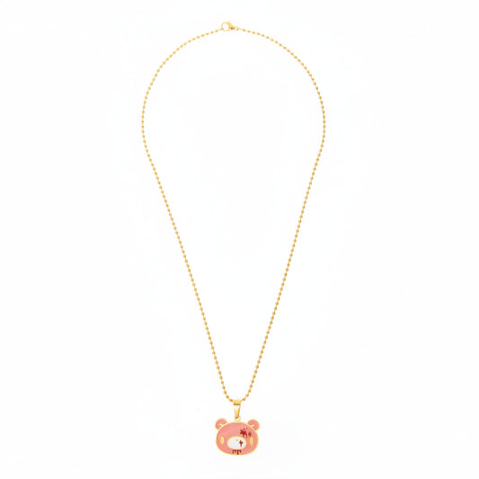 Gloomy Bear Gold Ballchain Necklace