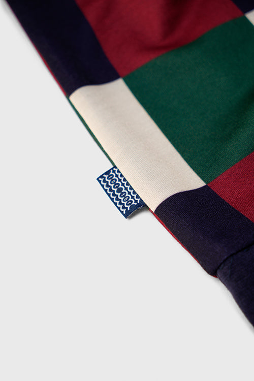 Denim Collar Checkered Polo