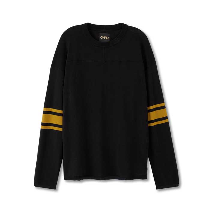 Sleeve-Stripe Crewneck Sweater