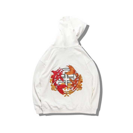 Carp Koi Embroidered Hoodie