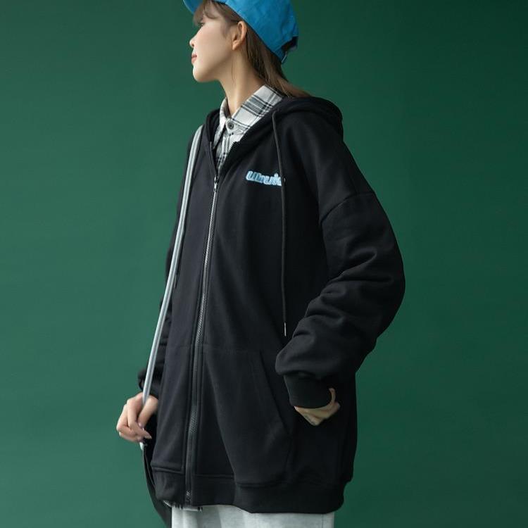 Korean Loose Zippered Hoodie