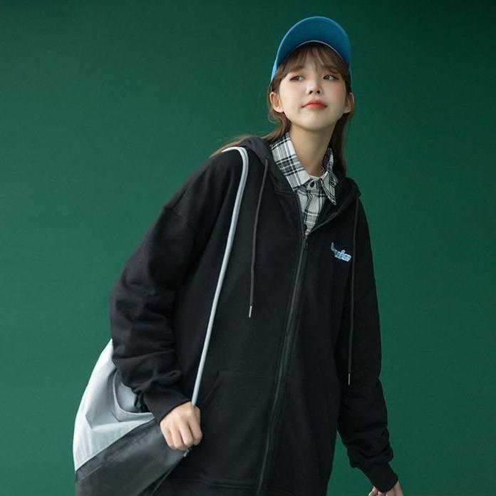 Korean Loose Zippered Hoodie
