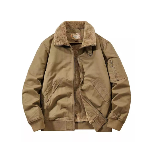 Men's Plus Size Zip Up Sherpa Lined Jacket