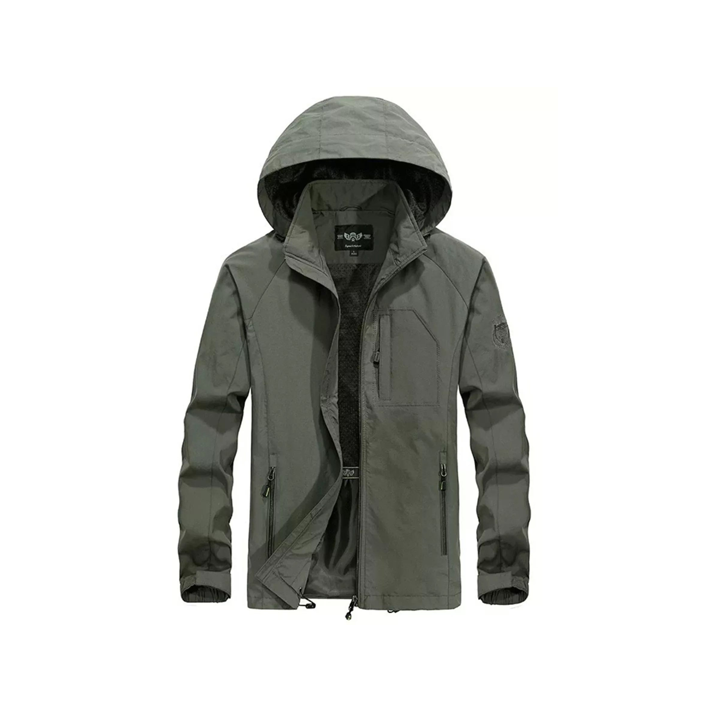 Zip Up Long Sleeve Hooded Jacket