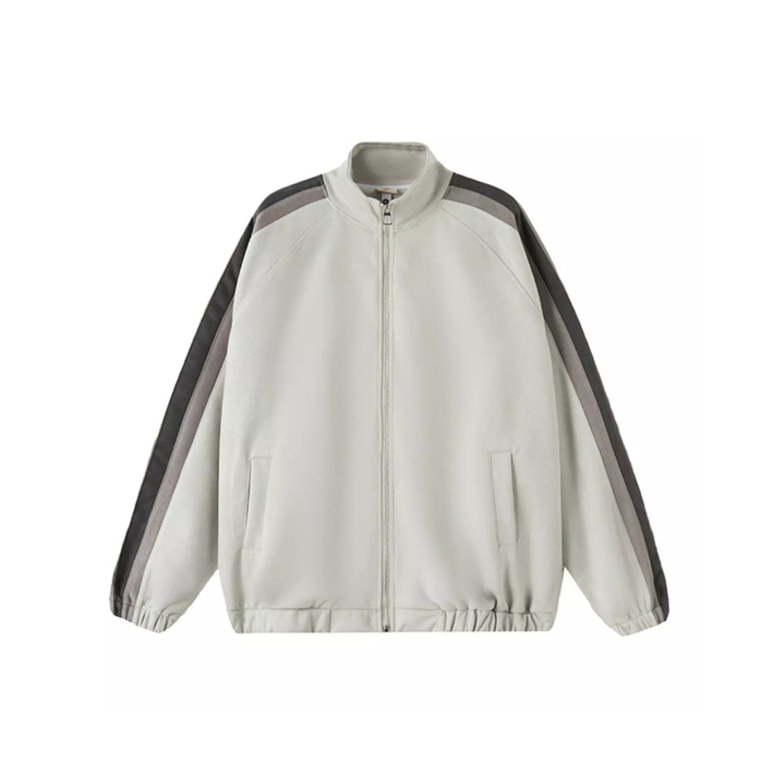 Men's Striped Shoulder Zip Up Jacket