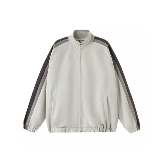 Men's Striped Shoulder Zip Up Jacket