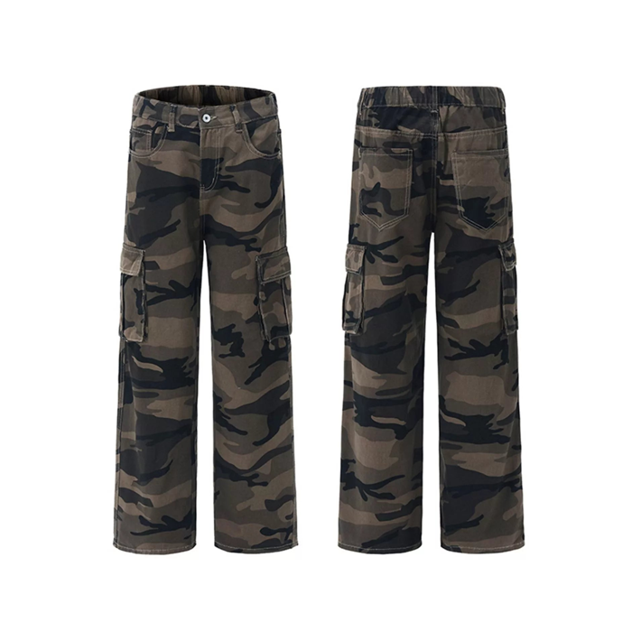 Camo Wide Leg Cargo Pants