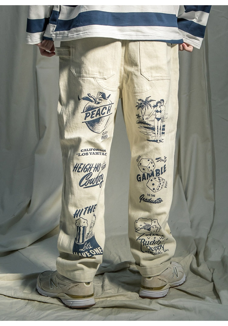 High Street Elastic Waist Baggy Pants