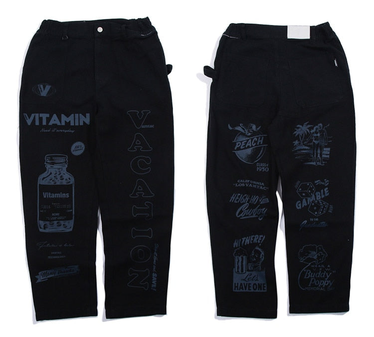 High Street Elastic Waist Baggy Pants