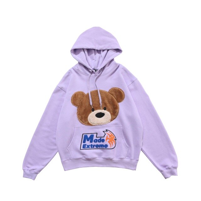 Kawaii Bear Hoodie Patchwork