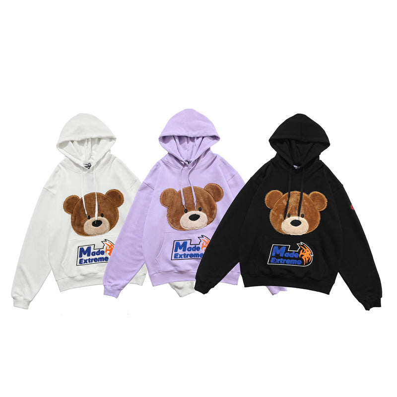 Kawaii Bear Hoodie Patchwork