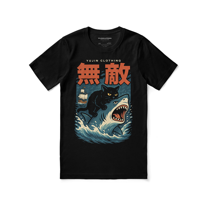 Shark Attack Cat T-Shirt