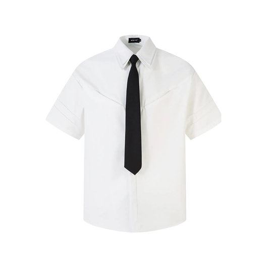 Short Sleeve Shirt with Tie