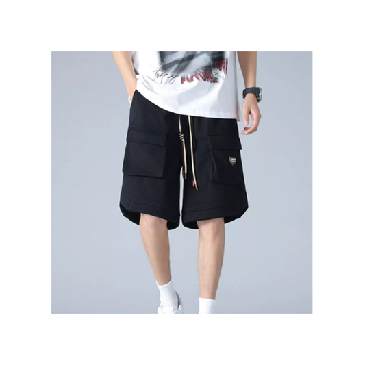 Men's Plus Size Casual Cargo Shorts with Drawstring