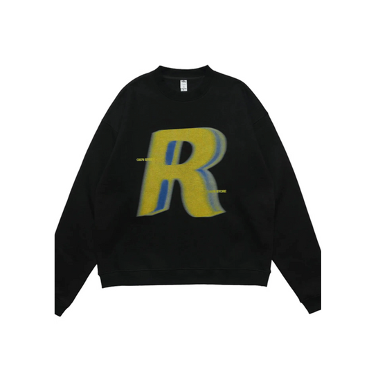 Letter R Drop Shoulder Sweatshirt